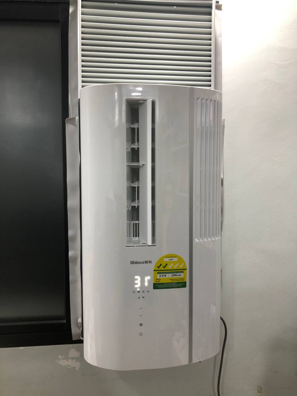 Casement unit mounted on a tall window frame